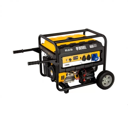 Генератор бензиновый PS 55 EA, 5.5 кВт, 230 В, 25 л, коннектор автоматики 5 PIN, электростартер Denzel 9468743 купить в Перми