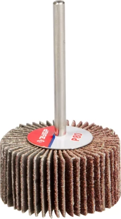 Круг шлифовальный ЗУБР &quot;МАСТЕР&quot; веерный лепестковый, на шпильке, тип КЛО, зерно-электрокорунд нормальный, P80, 15х30мм 36600-080 купить в Перми