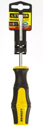 Отвертка STAYER &quot;MASTER&quot; &quot;HERCULES&quot;, Сr-V, противоскользящая рукоятка, SL6,0x100мм 25051-06-10_z02 купить в Перми