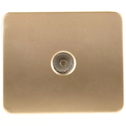 Розетка СВЕТОЗАР &quot;ГАММА&quot; телевизионная, без вставки и рамки, цвет золотой металлик SV-54115-GM купить в Перми