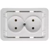 Розетка СВЕТОЗАР &quot;ГАММА&quot; двойная, цвет белый, 16А/~250В SV-54102-W купить в Перми