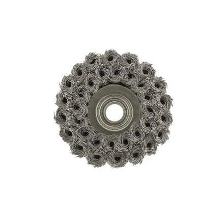 Щетка для УШМ 75 мм М14 &quot;чашка&quot; двухрядная крученая проволока 0,8 мм MTX 74686 купить в Перми