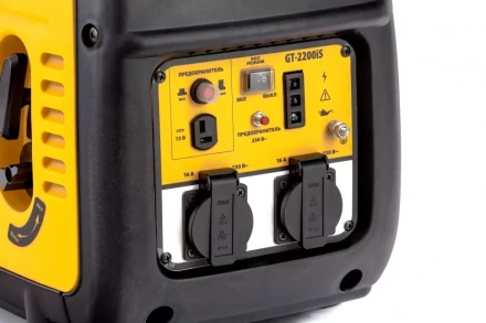 Генератор инверторный GT-2200iS, 2.2 кВт, 230 В, бак 4 л, закрытый корпус, ручной старт Denzel 94702 купить в Перми
