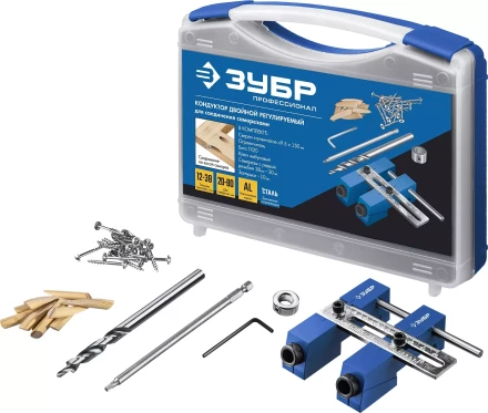 ЗУБР два отверстия, регулируемый кондуктор для глухих отверстий, Профессионал (30081) купить в Перми