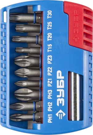 ЗУБР 11 шт, набор бит с магнитным адаптером (26051-H11) купить в Перми