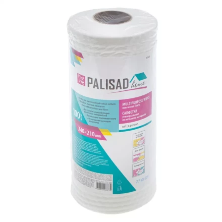 Салфетки универсальные из нетканого материала в рулоне Home Palisad 923385, 240 x 210 мм, 100 шт купить в Перми