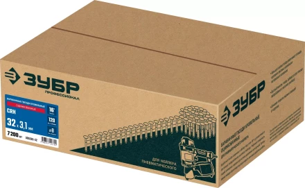 ЗУБР CRN 32 х 3.1 мм, барабанные гвозди кровельные оцинкованные, 7200 шт (305385-32) купить в Перми