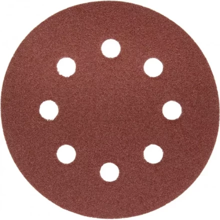 Круг шлифовальный ЗУБР &quot;МАСТЕР&quot; универсальный, из абразивной бумаги на велкро основе, 8 отверстий, Р80, 125мм, 5шт 35562-125-080 купить в Перми