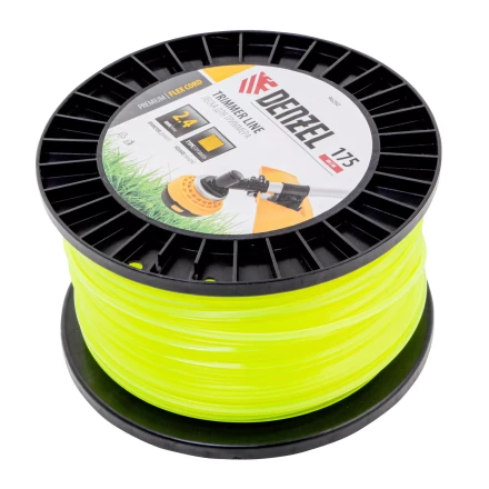 Леска для триммера квадрат Denzel, 2,4мм х 175м, на DIN катушке FLEX CORD, 96292 купить в Перми