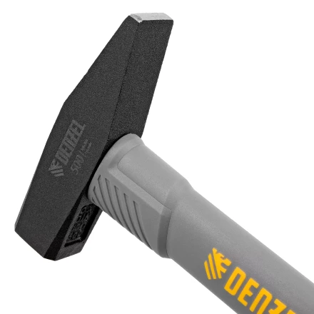 Молоток слесарный, 500 г Denzel 10485, кованый, фибергласовая рукоятка c TPR покрытием купить в Перми