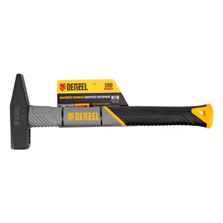 Молоток слесарный, 500 г Denzel 10485, кованый, фибергласовая рукоятка c TPR покрытием купить в Перми