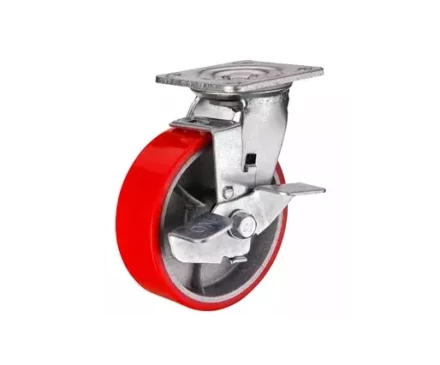 Колесо большегрузное поворотное SCpb 931 75 мм полиуретановое с тормозом (N) 1027135 купить в Перми