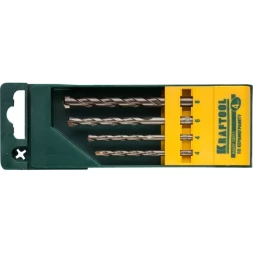 Набор KRAFTOOL "EXPERT" Сверла по керамограниту, цилиндрический хвостовик, в боксе, 4шт 29170-H4