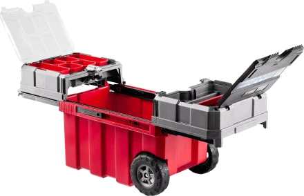 Ящики для инструмента на колесах МЕГА-БОКС серия ПРОФЕССИОНАЛ цвет черный купить в Перми