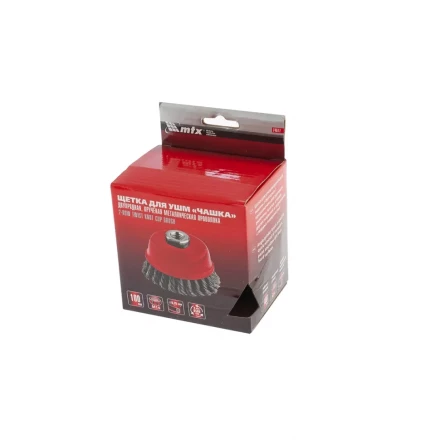 Щетка для УШМ 100 мм М14 &quot;чашка&quot; двухрядная крученая проволока 0,8 мм MTX 74687 купить в Перми