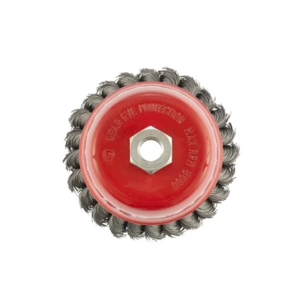 Щетка для УШМ 100 мм М14 &quot;чашка&quot; двухрядная крученая проволока 0,8 мм MTX 74687 купить в Перми