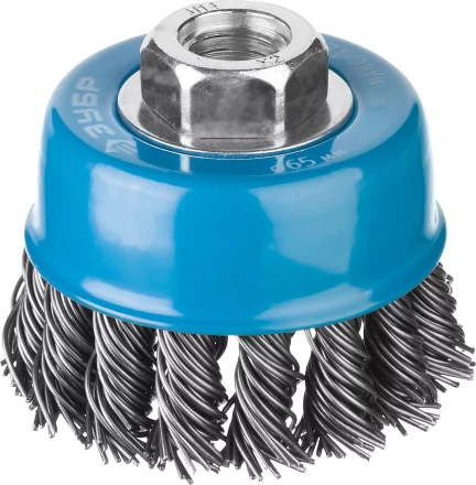 ЗУБР &quot;ПРОФЕССИОНАЛ&quot;. Щетка чашечная для УШМ, плетеные пучки стальной проволоки 0,8мм, 65ммхМ14 35277-065_z02 купить в Перми