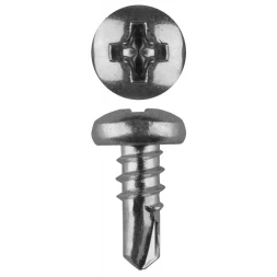 Саморезы ЗУБР "МАСТЕР" со сверлом оцинкованные, для крепления лист. металла до 2мм, полусферич. головка, 3.5x9.5мм, 1500шт 4-300171-35-09