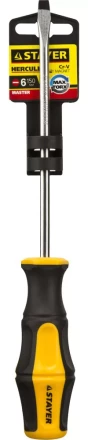Отвертка STAYER &quot;MASTER&quot; &quot;HERCULES&quot;, Сr-V, противоскользящая рукоятка, SL6,0x150мм 25051-06-15_z02 купить в Перми