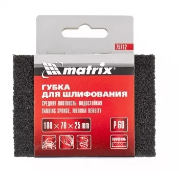 Губка для шлифования 100 х 70 х 25 мм средняя плотн. P100 MATRIX 75714 купить в Перми