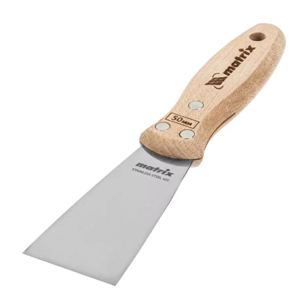 Шпательная лопатка из нержавеющей стали, 50 мм, буковая рукоятка, EFP Matrix 85611 купить в Перми