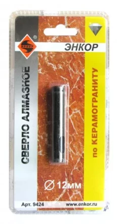 Сверло алмазное по керамограниту ф 12 мм мокр. рез Энкор 9424 купить в Перми