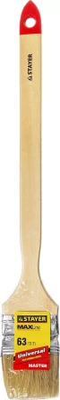 Кисть STAYER &quot;MASTER&quot; &quot;Универсал&quot; радиаторная для всех видов ЛКМ, светлая натурал щетина, деревянная ручка, 2,5&quot;/63мм 0112-63_z01 купить в Перми