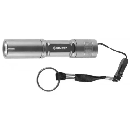Фонарь ЗУБР &quot;МАСТЕР&quot; ручной, алюминиевый корпус, 1 сверхъяркий светодиод, 1АА, металлик 56220-S купить в Перми