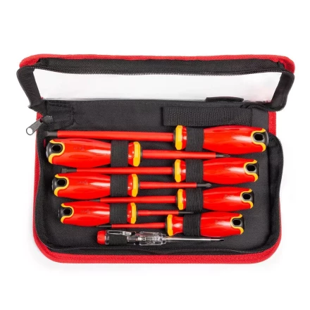 Набор диэлектрических отверток КВТ VDE НИО-2208-S сталь S2, профиль SL, PH, 8 шт. (88926) купить в Перми