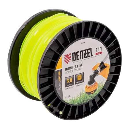 Леска для триммера квадрат Denzel, 3,0мм х 111м, на DIN катушке FLEX CORD, 96294 купить в Перми