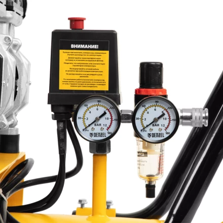 Компрессор безмасляный, малошумный Denzel DLS 3300/100, 3300 Вт,3x1100, 100 л, 570 л/мин ,блок управления купить в Перми