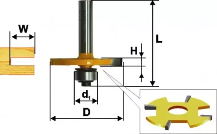 Фреза кромочная фальцевая Ф50,8Х6 мм хвостовик 8 мм Энкор 46350 купить в Перми