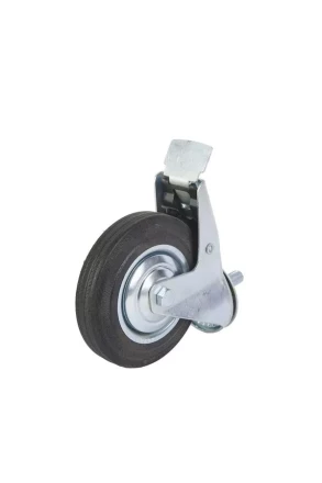 Колесо поворотное SCtB 63 160 мм резина с болтом и тормозом (F) 1027180 купить в Перми