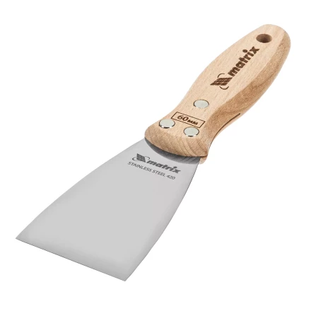 Шпательная лопатка из нержавеющей стали, 60 мм, буковая рукоятка, EFP Matrix 85613 купить в Перми