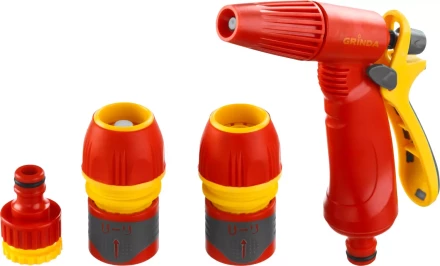 Набор GRINDA &quot;PREMIUM&quot; поливочный: Распылитель пистолетный с регулируемым соплом, 2 универсальных соединителя, адаптер внешний 1/2&quot;-3/4&quot; 8-427385_z02 купить в Перми