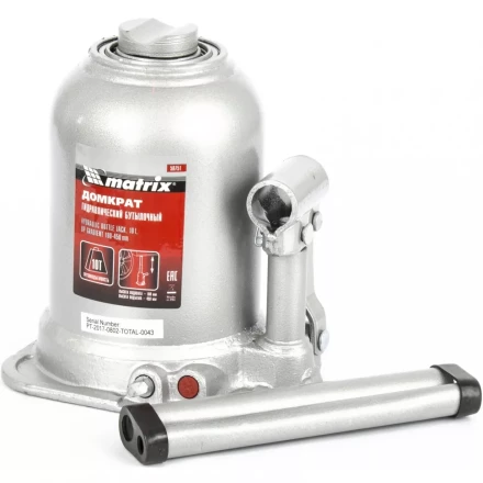 Домкрат бутылочный телескопический MATRIX 10 т подъем 180-450 мм 50751 купить в Перми