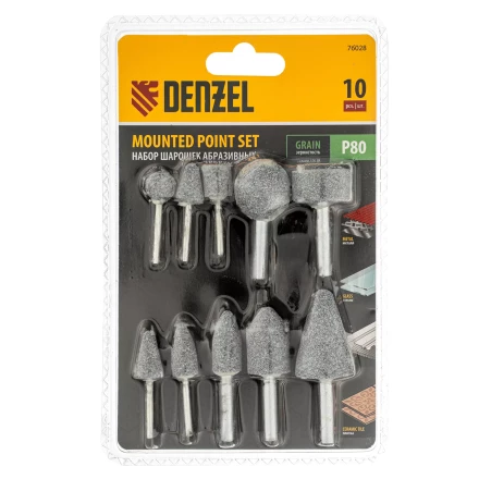 Набор шарошек для дрели (ПШМ), 10 шт Denzel 76028 купить в Перми