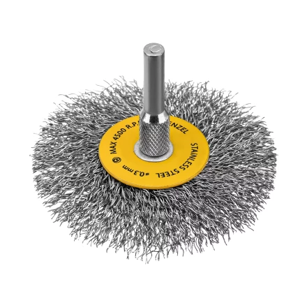 Набор щеток для дрели, 5 Плоских 25-38-50-63-75 мм, шпилька, нерж. вит. проволока Denzel 74495 купить в Перми