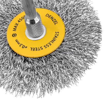 Набор щеток для дрели, 5 Плоских 25-38-50-63-75 мм, шпилька, нерж. вит. проволока Denzel 74495 купить в Перми