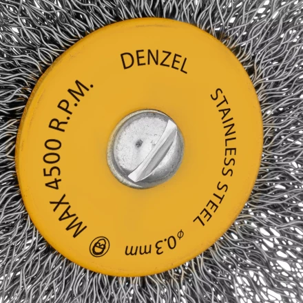 Набор щеток для дрели, 5 Плоских 25-38-50-63-75 мм, шпилька, нерж. вит. проволока Denzel 74495 купить в Перми