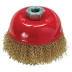 Щетка для УШМ, 100 мм, М14, &quot;чашка&quot;, латунированная витая проволока  MATRIX 74605 купить в Перми