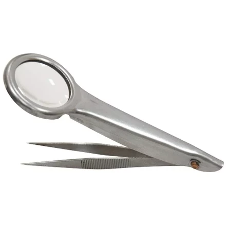 Лупа с пинцетом 8 кратная D 27 мм тип 2 Sparta 913795 купить в Перми