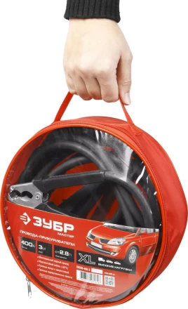 Пусковые провода ЗУБР &quot;МАСТЕР&quot;, 400А, 3м, морозостойкие, в сумке 59330-400-3 купить в Перми