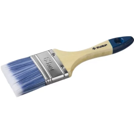 Кисть плоская  ЗУБР &quot;АКВА-МАСТЕР&quot;, искусственная щетина, деревянная ручка, 63мм 4-01007-063 купить в Перми