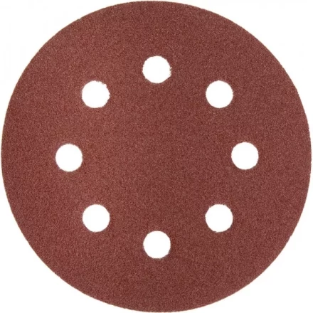 Круг шлифовальный ЗУБР &quot;МАСТЕР&quot; универсальный, из абразивной бумаги на велкро основе, 8 отверстий, Р100, 125мм, 5шт 35562-125-100 купить в Перми
