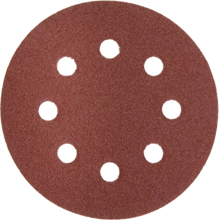 Круг шлифовальный ЗУБР &quot;МАСТЕР&quot; универсальный, из абразивной бумаги на велкро основе, 8 отверстий, Р100, 125мм, 5шт 35562-125-100 купить в Перми