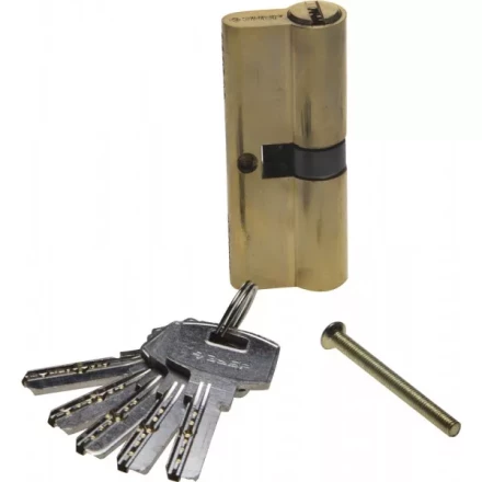 Механизм ЗУБР &quot;ЭКСПЕРТ&quot;цилиндровый, повышенной защищенности, тип &quot;ключ-ключ&quot;, цвет латунь, 6-PIN, 80мм 52105-80-1 купить в Перми