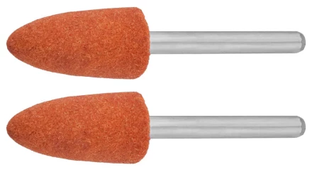 Конус ЗУБР абразивный шлифовальный на шпильке, P 120, d  9,5x19,0х3,2 мм, L 45мм, 2шт 35912 купить в Перми