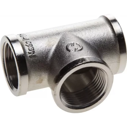 Тройник GENERAL FITTINGS никелированная латунь, г/г/г, 3/4&quot; 51052-3/4 купить в Перми