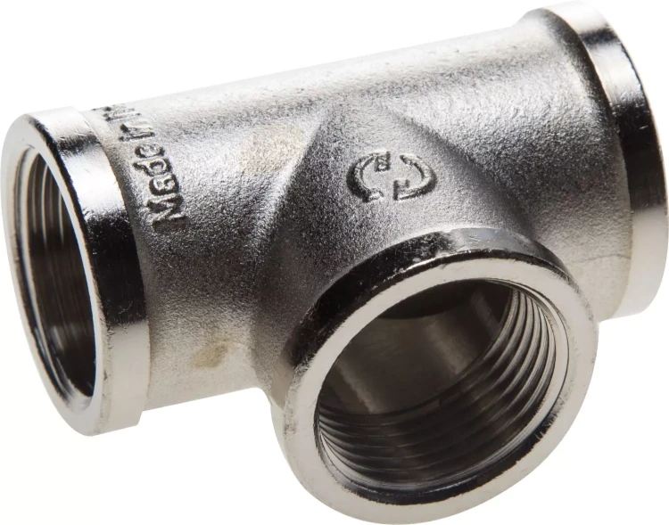 Тройник GENERAL FITTINGS никелированная латунь, г/г/г, 3/4" 51052-3/4 купить в Перми